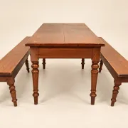 Farmhouse table and benches – Louis-Philippe style – Pitch pine