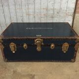 Large blue travel trunk