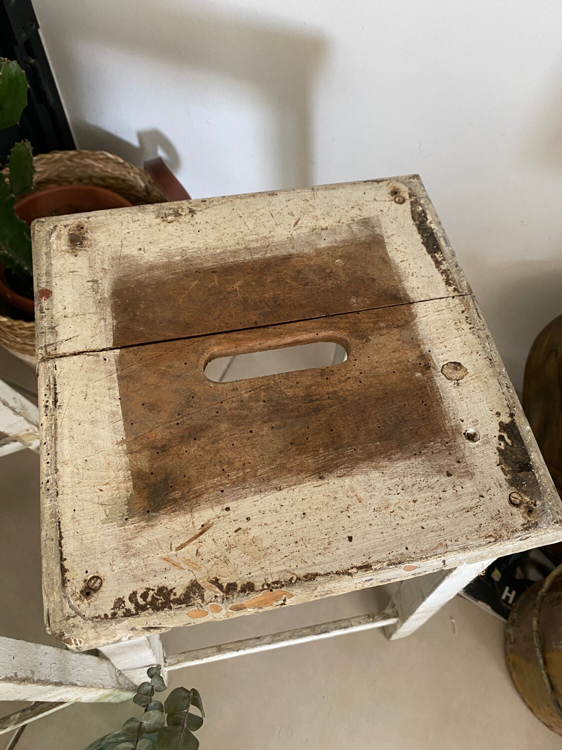Old wooden painter's stools