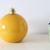 Orange round opaline hanging lamp vintage