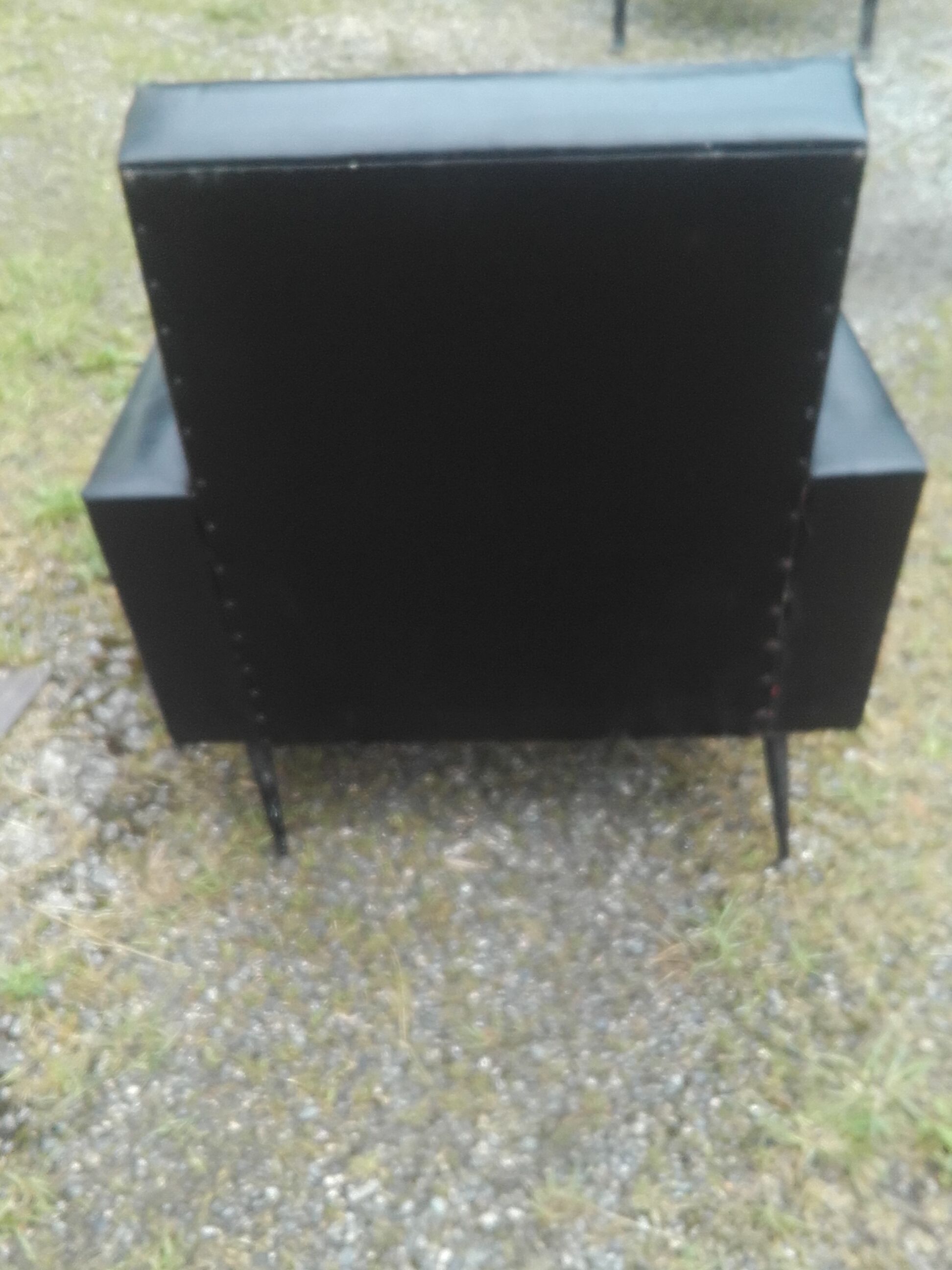 Green and black skai chair 60s