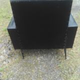 Fauteuil skai vert et noir années 60