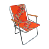 Vintage camping chair flowery canvas
