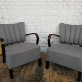 Pair of Halabala cocktail armchair, Czech, 1940