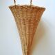 Braided wicker cornucopia basket
