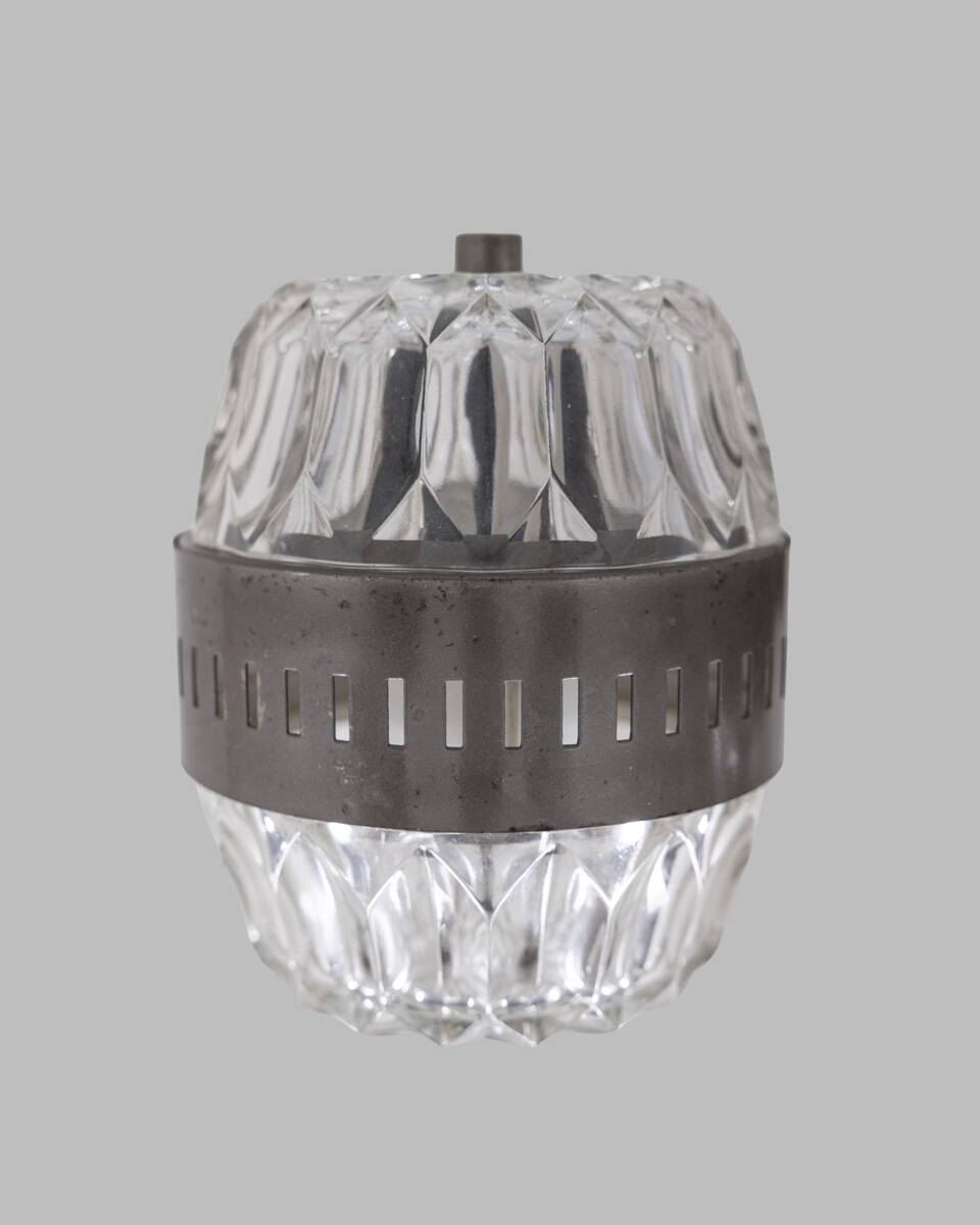 Pair of vintage 1960s wall lamps in metal and crystal, Italian design