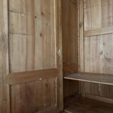 Antique solid wood wardrobe, rustic, with drawers and original key.