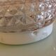Round ceiling lamp in structured glass vintage 60s-70s