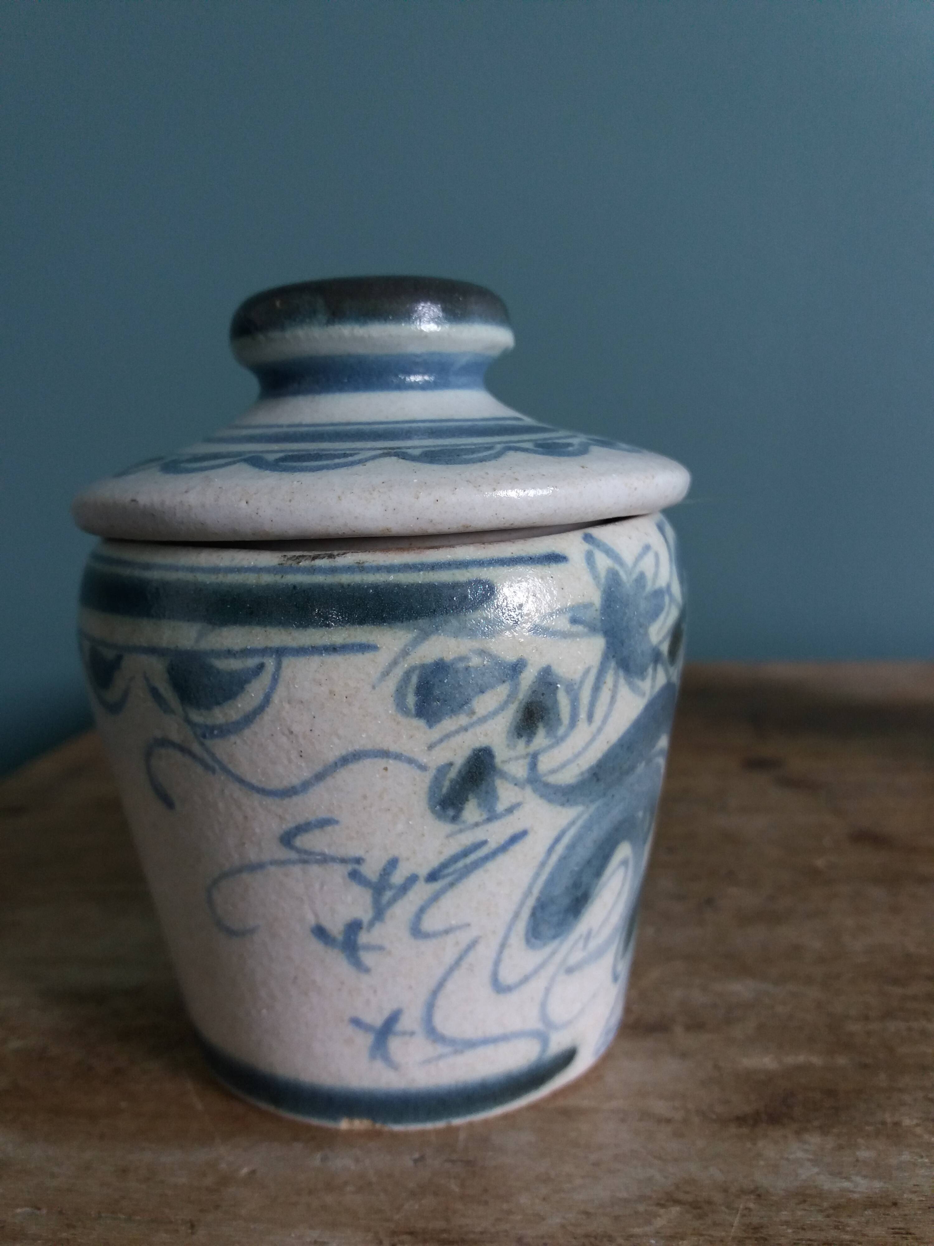 Keraluc Quimper mustard pot by Denise Campion