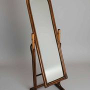 Vintage rattan full-length mirror, 1960s-70s.