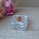 Old small square crystal box Anna Hütte