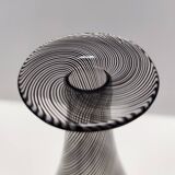 Black Murano Glass Bottle Vase "Mezza Filigrana" by Dino Martens for Aureliano Toso