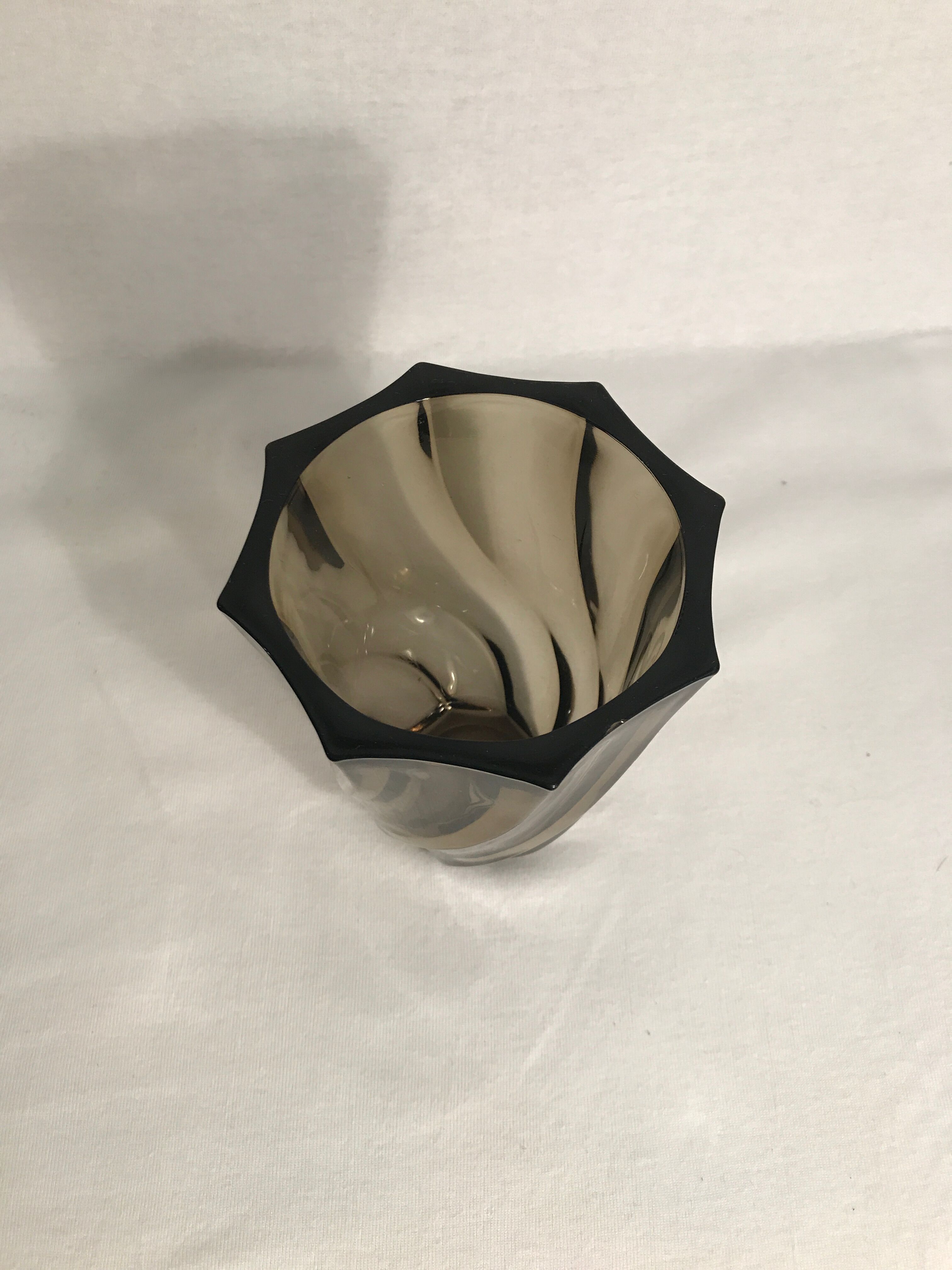 Crystal d old vase "Arques smoked transparent vintage