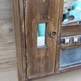 Art Deco Burmese Teak Barber Shelf Mirror