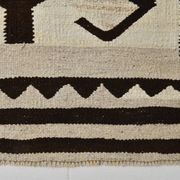 3x11 Kilim Cream & Brown Tribal Kilim Runner Rug, 99x322Cm