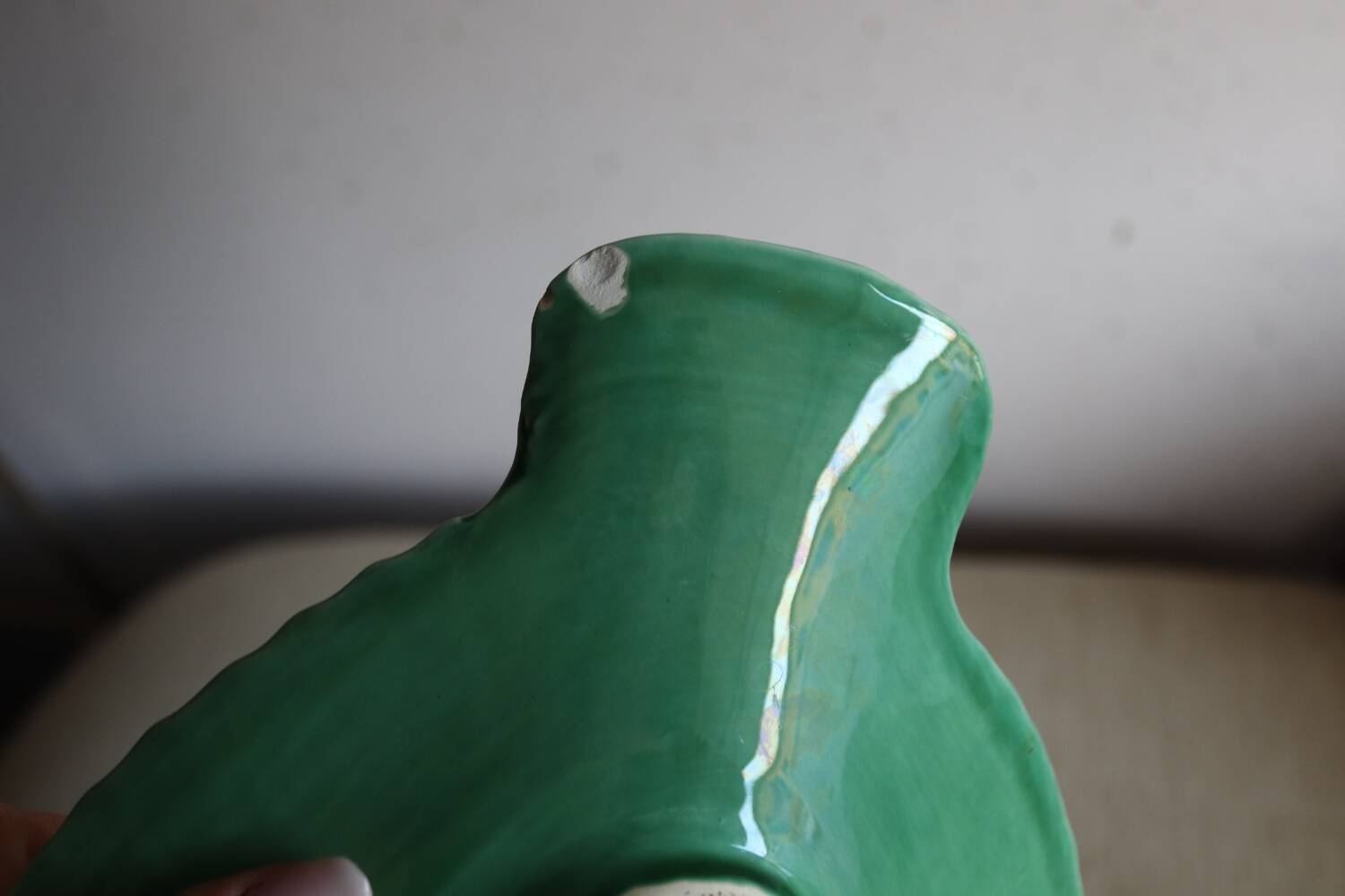 Grand plat poisson vert Sarreguemines vintage
