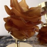Pair of amber tulip wall sconces