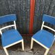 Paire de chaises en bois & formica vintage 1950