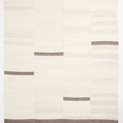 Grand tapis kilim crème et marron, 255 x 313 cm