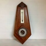 Art deco geometric barometer and thermometer