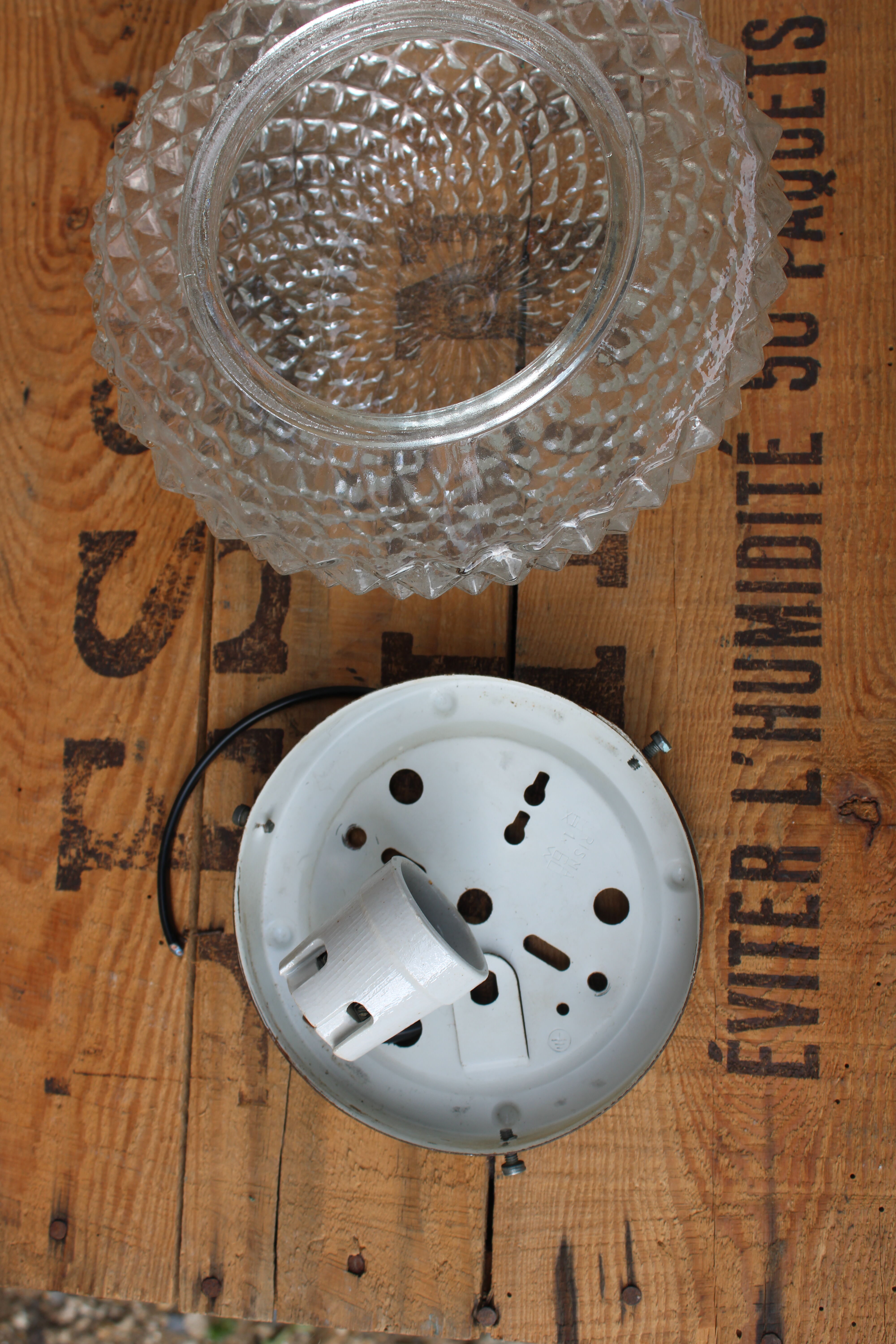 Moulded glass ceiling light