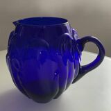 Vintage Henry Dean Cobalt Blue Glass Pitcher