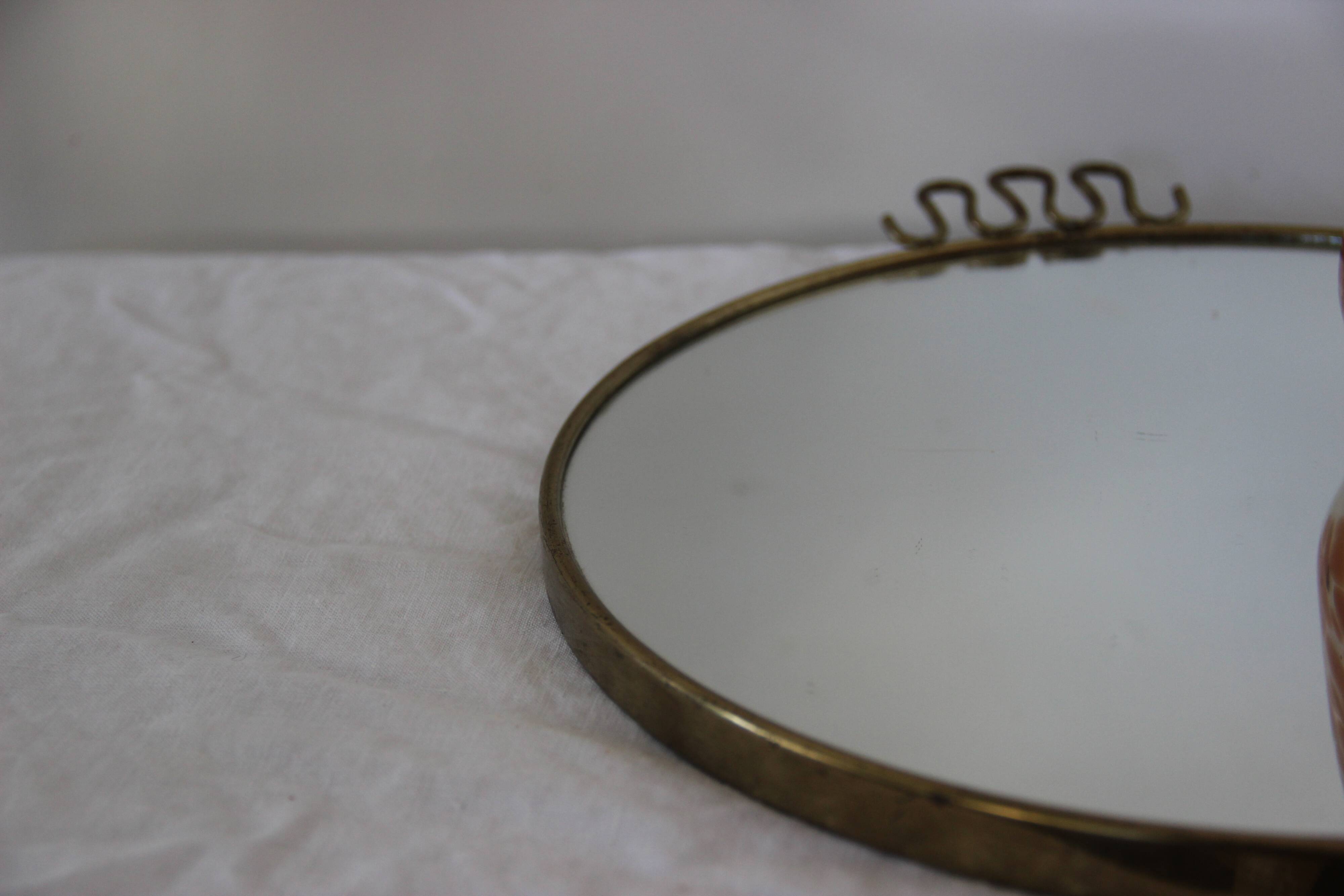 round brass mirror
