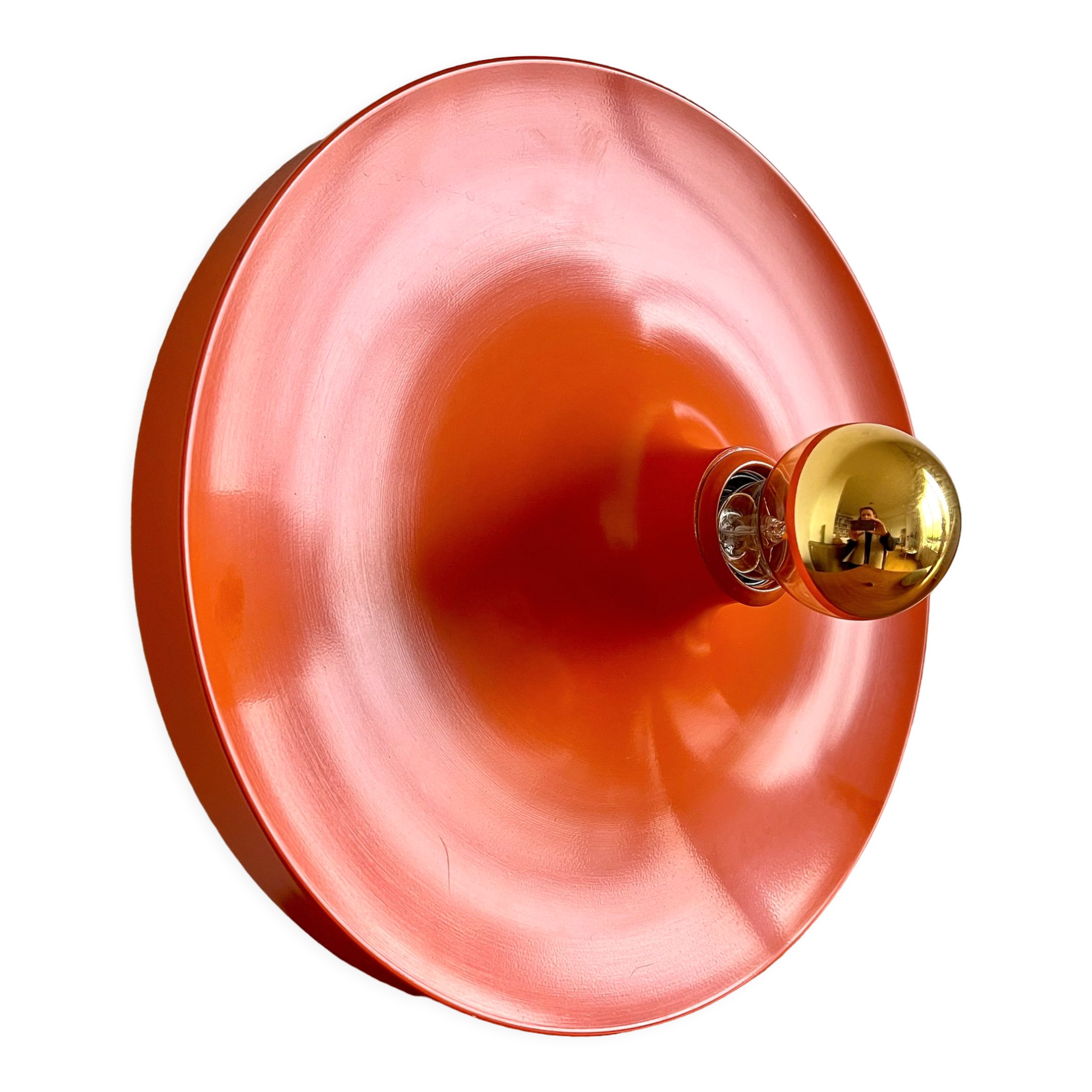 Orange wall lamps for Honsel Leuchten, Germany, 1970s, Set of 2