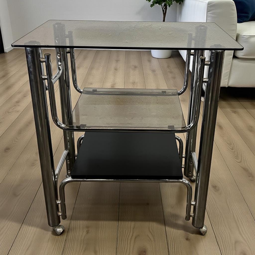 Meuble étagère vintage chromé / meuble audio / meuble TV