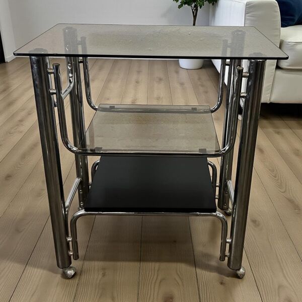 Meuble étagère vintage chromé / meuble audio / meuble TV