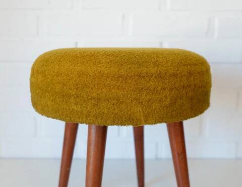 Vintage Space Age Stool: Mid Century Ottoman, Yugoslavia 1960s