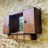 Art Deco Style Oak Wall Cabinet, Circa 1940's