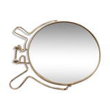 round barber mirror to be put down or suspended 16x18cm