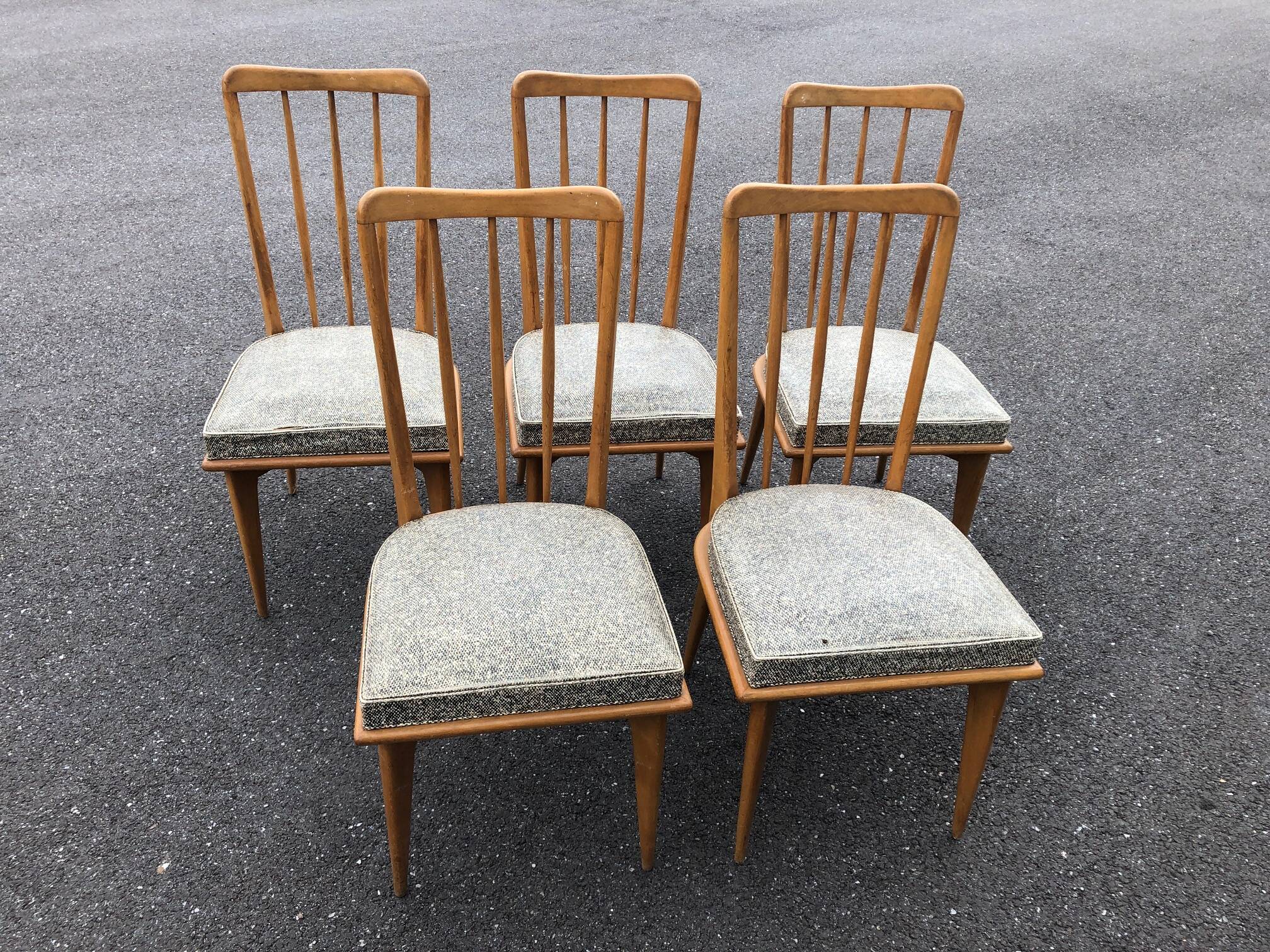 5 Charles Ramos chairs 1950
