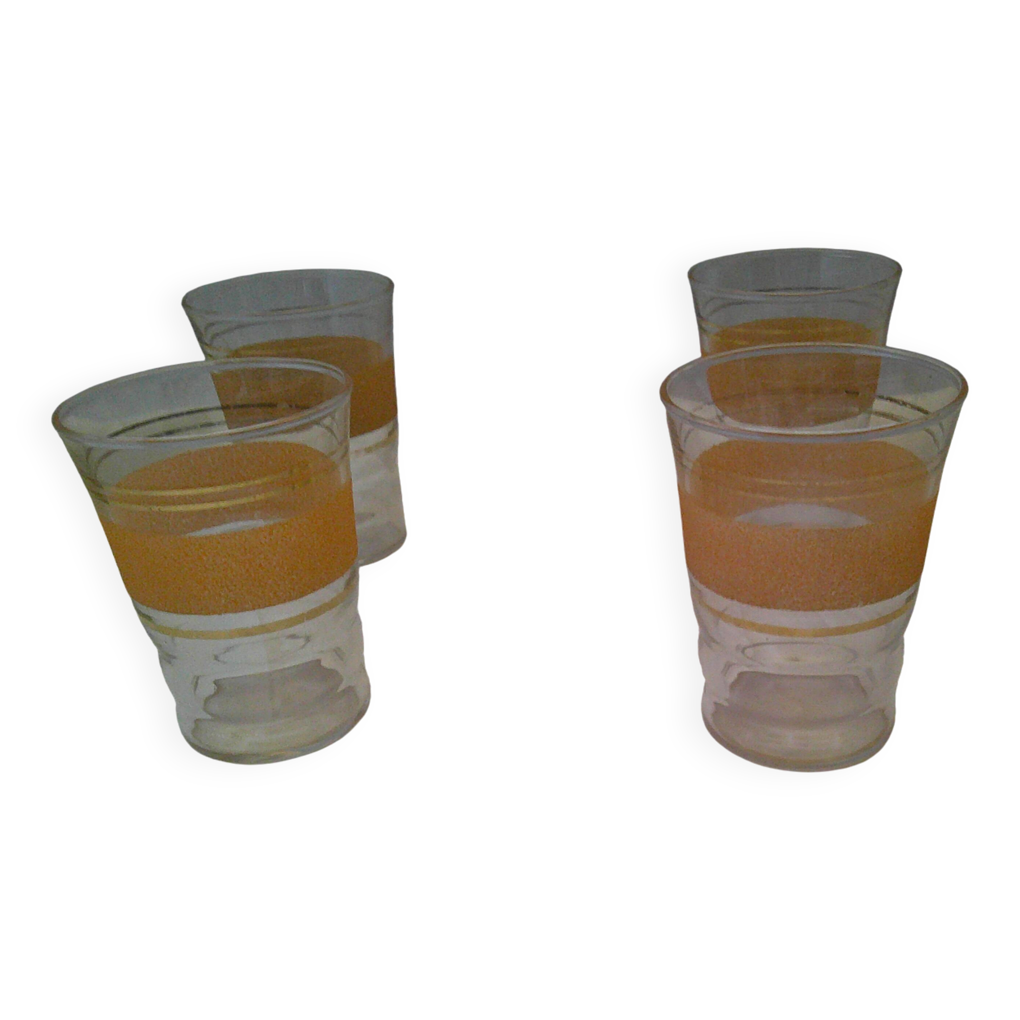 Set of 4 orange granite glasses