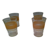 Set of 4 orange granite glasses