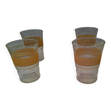 Set of 4 orange granite glasses