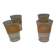 Set of 4 orange granite glasses