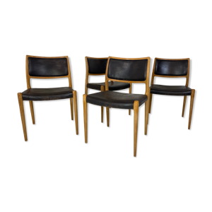 Chaises chêne scandinave et cuir