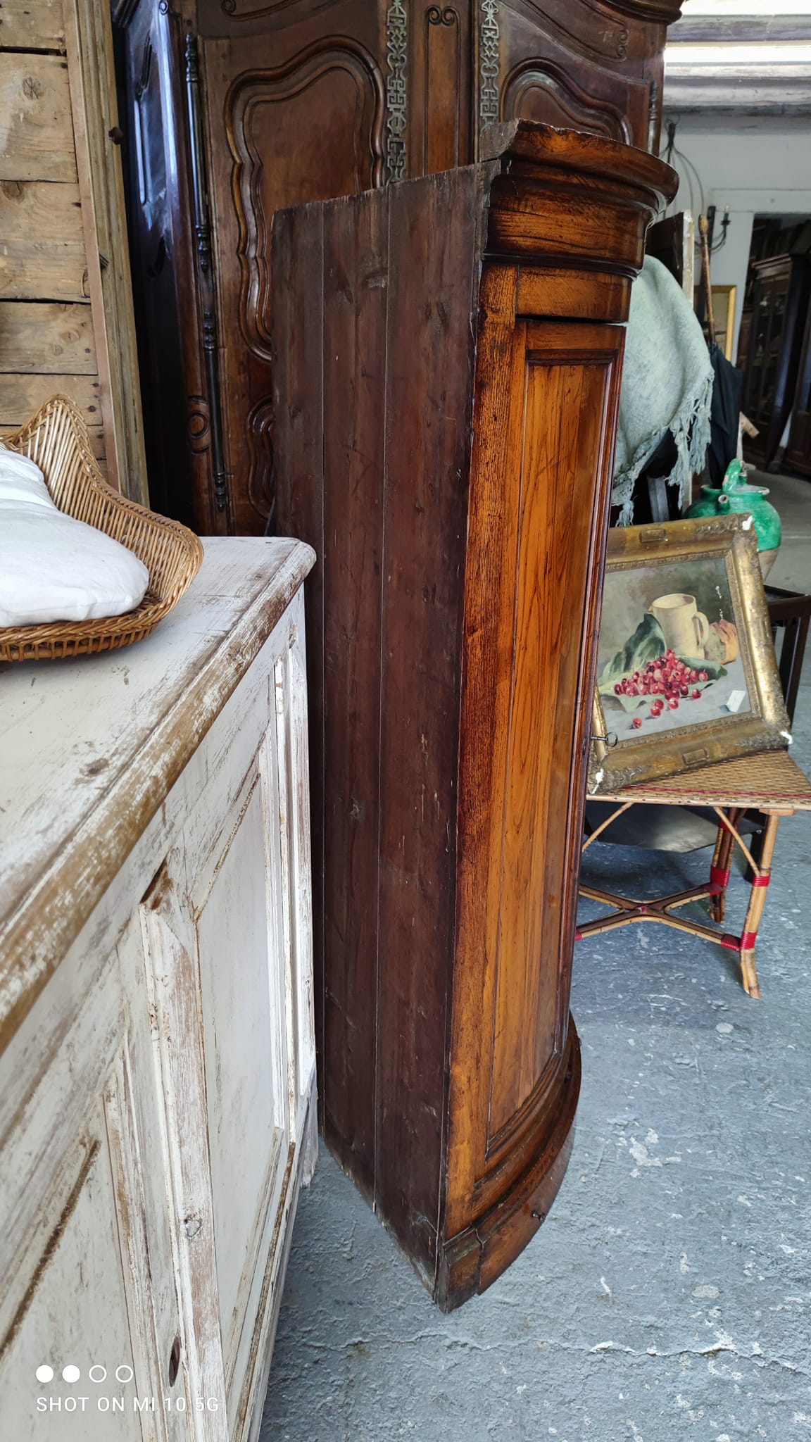 Corner cabinet in solid ash, circa 1840
