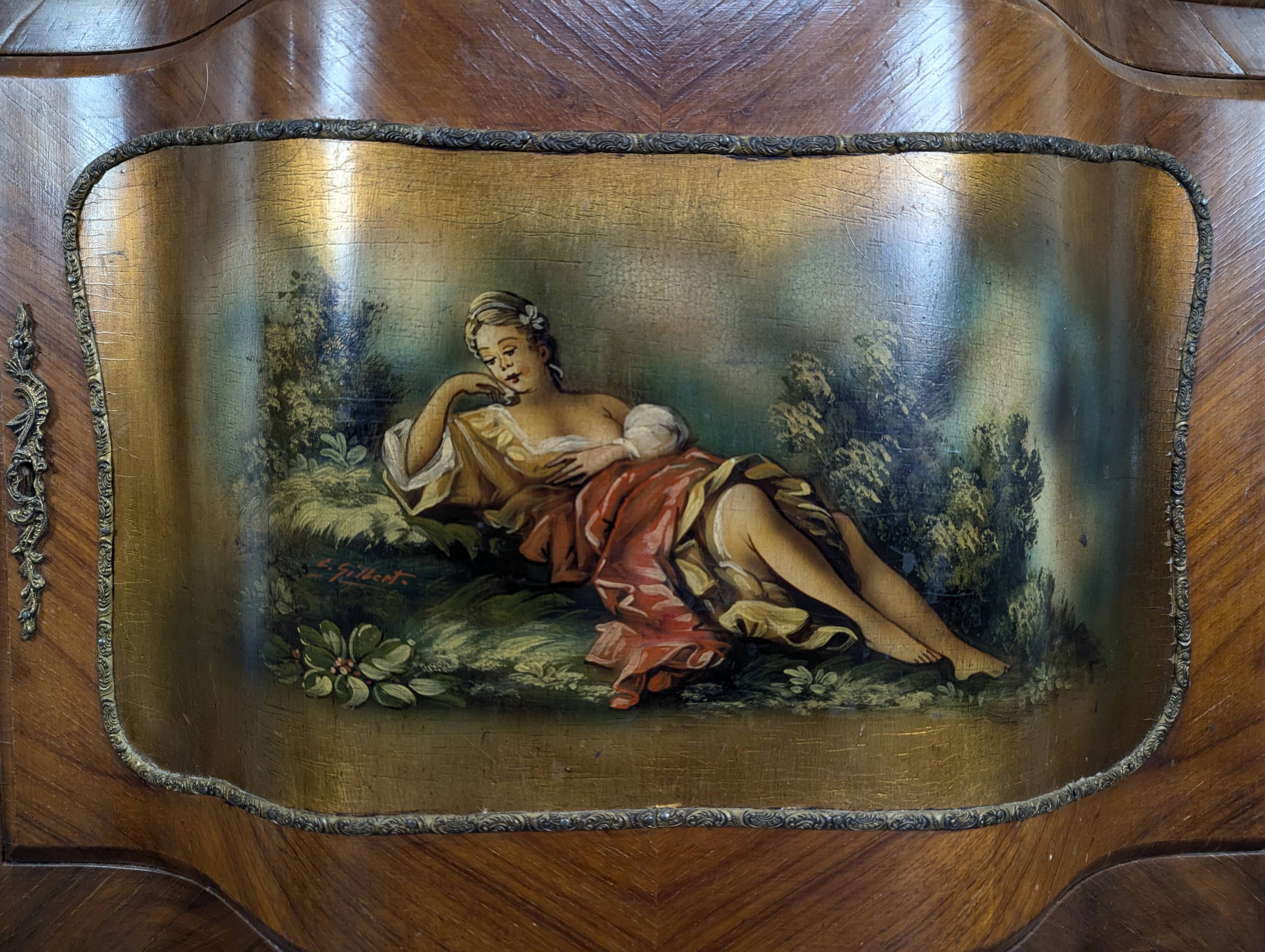 Meuble d'appui vernis Martin de style Napoléon III