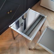 Nesting tables in gold/chrome metal and amber mirror