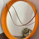 Danish round mirror, made of plastic, 1970s