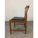4 chaises scandinaves en teck à barreaux années 60