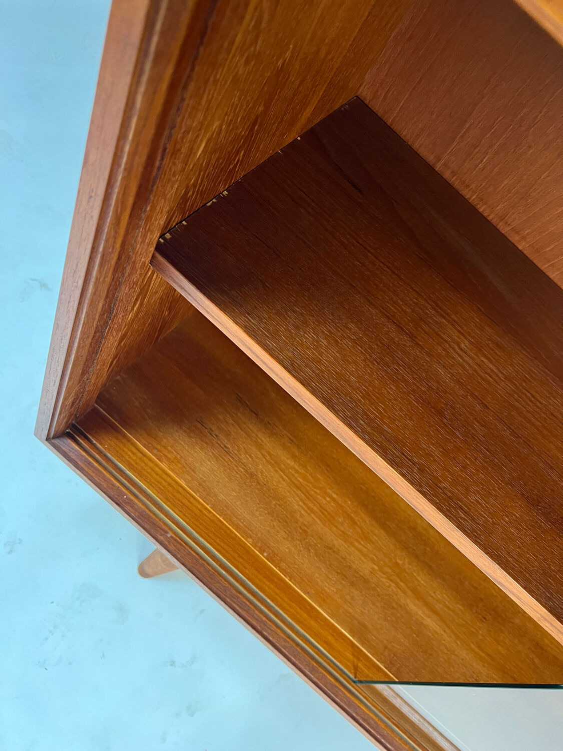 Vintage teak display cabinet sideboard shelf 60s midcentury