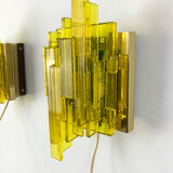 Pair appliques brutalistes, Claus Bolby for Cebo Industri, Denmark, 1970s