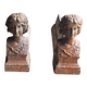 Old cast iron chenets antique woman