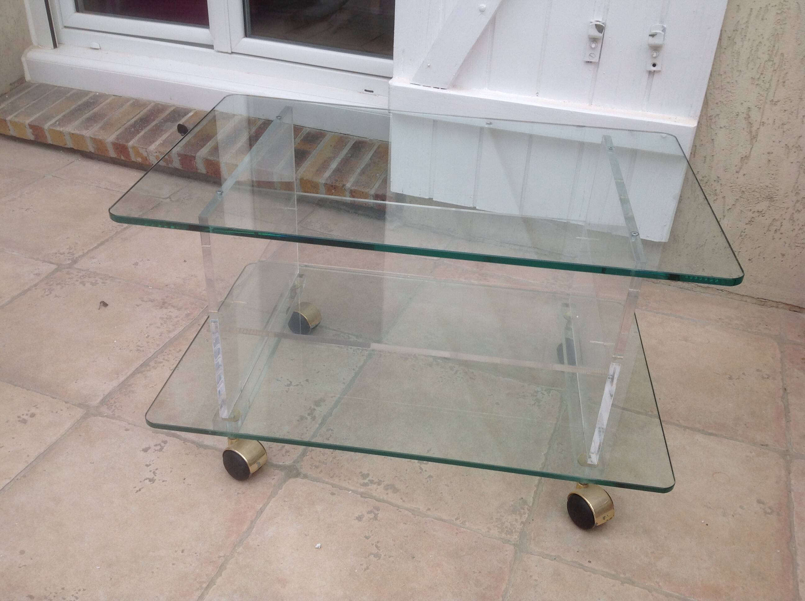 David Lange plexiglass coffee table from the 70s