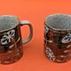 2 Cups / Mugs Glazed ceramic Floral decoration