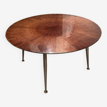 Round rosewood coffee table vintage design germany 60/70